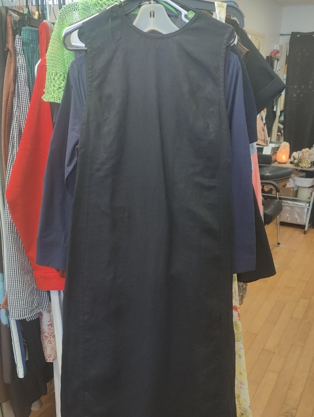 Zara Black Sleeveless Linen Shift Dress